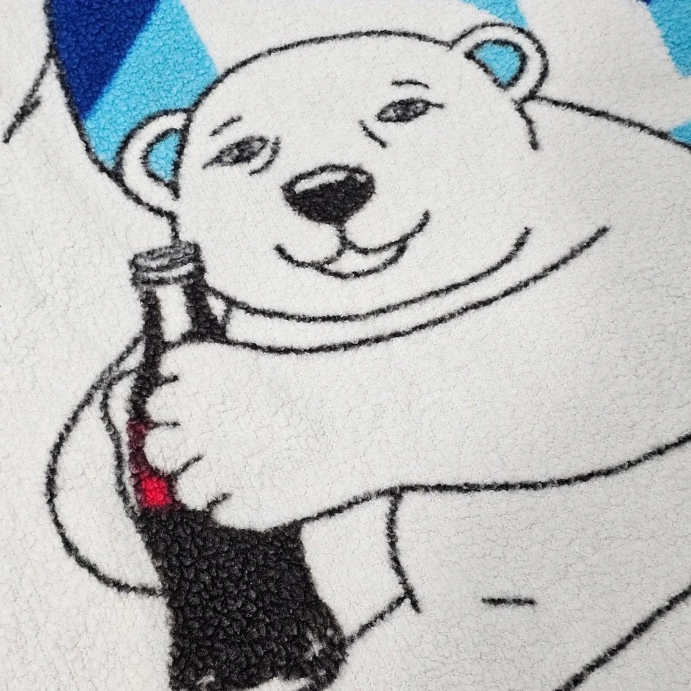 Vintage 1997 Coca-Cola Fleece Throw Blanket 45.5